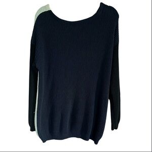 Max Mara Weekend Women’s Wool Blend Colorblock Sweater in Black White size M